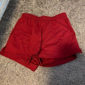 red soffe shorts